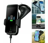 Soporte para teléfono con ventosa para salpicadero de coche, soporte para parabrisas, soporte para GPS, rotación de 360° para teléfonos inteligentes de 6,5 pulgadas