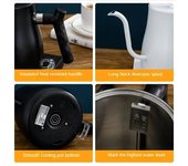 Hervidor eléctrico de cuello de cisne de 1000 ml, tetera manual, botella para calentar agua, 220 V, gran capacidad, protección termostática de apagado.