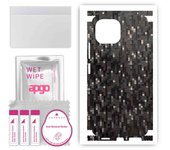 apgo Protective Skin Sticker for the back+sides compatible with Xiaomi Mi 11 Lite, Full Wrap Film, Foil, Vinyl - Pattern Carbon Black Pixel