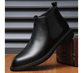 Moda Nuevas tendencias de moda Botas Chelsea para hombre Botines de cuero genuino Zapatos de negocios sin cordones para hombre Elegantes calzados de caña alta para hombre 38 marrón