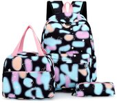 Juego de 3 mochilas escolares para niñas adolescentes, mochilas sencillas para mujer, mochilas escolares con estampado degradado, mochilas para estudiantes de secundaria.