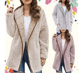 Chaquetas cálidas de manga larga con bolsillo y felpa gruesa de moda para mujer de gran tamaño para otoño e invierno S verde