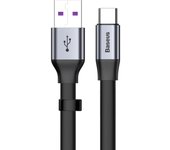 Baseus Cable Plano Sencillo Usb/Usb Tipo C Supercharge 5A 40W Carga Rápida 3.0 Qc 3.0 23Cm Gris (Gato mbj-Bg1)