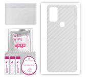 apgo Protective Skin Sticker for the back compatible with Samsung Galaxy M31 Prime, Wrap Film, Foil, Vinyl - Pattern Transparent Carbon