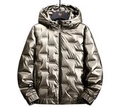 Chaqueta de plumón para mujer, abrigo grueso de terciopelo, Chaqueta de algodón de longitud media M