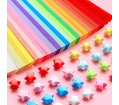 Papel de origami con estrellas multicolor, papel de estrellas con degradado de color sólido, tiras de papel para decoración, manualidades para hacer tú mismo 1030PCS type1