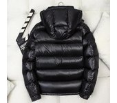 Chaquetas acolchadas brillantes de invierno para hombre, abrigos casuales con capucha de plumón de pato blanco, chaquetas cálidas a prueba de viento para exteriores para hombre M negro