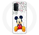 Coque pour Oppo A74 Mickey Mouse Fleurs Cœurs