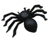 20 PC Halloween plástico negro araña broma juguetes decoración realista One Size negro
