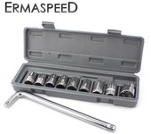 Juego de herramientas de reparación de motocicletas, accionamiento de enchufe de 1/2 pulgadas, manga hexagonal de 8-32mm, herramienta de reparación de automóviles, enchufe para tuerca