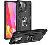 Funda para Xiaomi Redmi 10C, soporte de lujo para coche, anillo, armadura a prueba de golpes, funda de teléfono para Redmi 10A 10C 10 AC redmi10A redmi10c, cubierta de parachoques de grado militar Redmi 10A negro