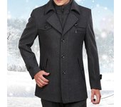 Abrigo de lana grueso de otoño e invierno Abrigo de hombre Gabardina de lana de hombre mediana y larga Ropa de negocios para hombres de mediana edad M