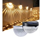 Lámpara solar de lavado de pared, lámpara de decoración de barandilla de pared de jardín de patio, lámpara de pared solar para exteriores, lámpara de carretera pequeña, lámpara de visualización navideña White light blanco