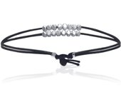 Les Trésors De Lily [I9116] - Bracelet Argent 'Chorégraphie' noir argenté - 22x3 mm negro