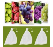 100 unids/set bolsas de protección de uvas antiinsectos fácil de colocar diseño de cordón red de nailon para insectos y pájaros para granja 35*45cm