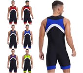Traje de baño para hombre, mono de una pieza, traje de baño corto, traje de baño deportivo 4XL azul marino