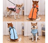 Ropa acolchada y cálida para perros con arnés para perros pequeños y grandes, chaqueta de invierno para cachorros, abrigo para chihuahua y labrador, disfraces reflectantes para mascotas. S color rosa