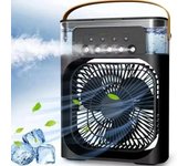 Ventilador de aire acondicionado portátil, pulverizador de 5 orificios, humidificado, USB, silencioso, móvil, ventilador enfriador de refrigeración para escritorio y oficina blanco