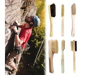 Cepillo 2 en 1 para Escalada en Roca Cepillo de Boulder de Cerdas Suaves con Mango de Madera de Haya Removedor de Callos Cepillo Ecológico de Pelo de Jabalí para Escalada en Roca