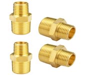 Adaptador de conector de manguera de jardín macho NPT de 4 × 3/4'' GHT - 1/2'', accesorio de latón para pezón