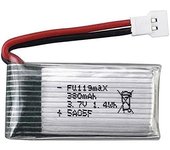 YUNIQUE FRANCE - 2 baterías recargables de polímero de litio de 3,7 V y 380 mAh para Hubsan X4, H107c, H107d, H107L, Syma X11, X11C y HS170 RC Quadcopter