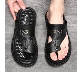Sandalias de hombre, zapatos de playa antideslizantes de verano, nuevas chanclas de gran tamaño para hombre, sandalias casuales 39 gris