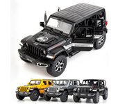 Coche de juguete a escala 1/22 todoterreno de 7 puertas para Wrangler, modelo de coche de juguete fundido a presión, vehículos para niños con motor de fricción de aleación de metal, puertas abiertas, luz y sonido 1/22-20.5x8.7x8cm negro