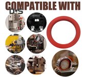 Anillo de vapor de silicona Grouphead de fácil instalación de 8 mm Anillo de vapor para cafetera espresso profesional resistente al calor para máquina de espresso Grouphead E61 rojo