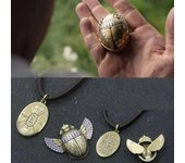 Collar de Caballero de la Luna, escarabajo, Marc Spector, brújula, alas móviles, amuleto del Antiguo Egipto, collares para fanáticos, joyería para disfraz