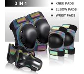 6 rodilleras y coderas para adultos y niños con protectores de rodillas, codos y muñecas, equipo de protección para patinetas, bicicletas y patinetes. S