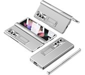 Funda de teléfono móvil portátil con soporte para Samsung Galaxy Z Fold4 Fold 4 5g Fold3 Zfold4 Fold 3 Fundas con película de vidrio frontal for Samsung Z Fold 3 oro