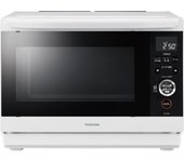 Horno microondas a vapor TOSHIBA, horno de piedra, domo blanco, 26 L, mesa plana, microondas, sensor infrarrojo, cocina, fácil de limpiar, pequeño, nueva vida, vivir solo blanco