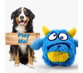 Juguete de peluche con forma de monstruo para perros: juguete para perros resistente a las mordeduras, interactivo y que produce sonido para estimulación mental y física S(6cm/2.4in) azul