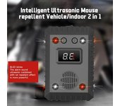 Repelente ultrasónico de roedores para coche debajo del capó, alimentado por batería, fácil de instalar, repelente de animales, ardillas y ratones con 8 luces estroboscópicas LED