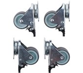 4Pcs with Brakes Swivel Castor Wheels up to 880Lbs Pallet Swivel Wheels Rubbered Trolley  Furniture