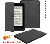 Funda protectora de cuero antiarañazos para lector electrónico de 6 pulgadas Kindle 2024 (12.ª generación) for Kindle 2024 negro