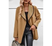Chaquetas de mujer de otoño e invierno, chaqueta de Tweed de Color sólido versátil de manga larga a la moda L