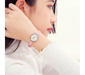 Reloj de mujer con correa, esfera pequeña y sencilla, reloj femenino sencillo, reloj de PU de moda para mujer.