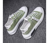Zapatos vulcanizados para hombre, recién llegados, zapatos de lona de verano, transpirables, cómodos, zapatillas de hombre, nuevos zapatos planos informales con cordones para caminar. 39