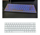 Teclas PBT de 68 teclas, teclas blancas minimalistas en blanco, teclas con sublimación de tinte para diseños de teclados AK680, RK68 y DK68