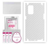 apgo Protective Skin Sticker for the back+sides compatible with Oppo Reno 6 5G, Full Wrap Film, Foil, Vinyl - Pattern Transparent Carbon
