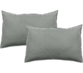 Lot de 2 taies d’oreiller Palace pur coton teint lavé 63 fils/cm² Vent du sud - Palace Acier - Lot de 2 taies d'oreiller 50 x 70 cm
