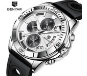 Relojes BENYAR para hombre, reloj de lujo de primera marca, reloj informal de fase para hombre, cronógrafo deportivo resistente al agua de cuarzo