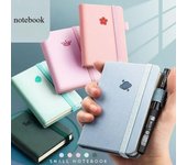 Mini cuaderno de bolsillo A7 hecho a mano con tapa de cuero, bloc de notas portátil, diario de viaje, planificador, material escolar y de oficina Kawaii color rosa