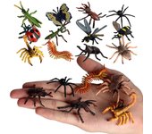 Lote de 12 Uds. De figuras de insectos realistas de plástico, juguetes, escorpión, abeja