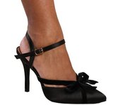 ¿De dónde viene eso para mujer/señoras Wyoming Bow Crossover Strap Stiletto Heel High Heels 8 UK plata