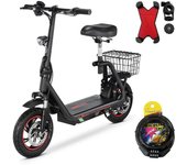 Patinete eléctrico plegable Bogist M5 Pro-S de 12 pulgadas, motor de 500 W, batería de 48 V y 13 Ah con asiento, color negro negro