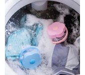 Bolsa de filtro de pelusa flotante para lavadora, removedor de pelo de mascotas, bola de lavandería reutilizable, herramientas de limpieza de pelo de ropa, atrapapelos de gato color rosa
