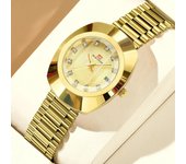 Relojes de cuarzo unisex Relojes de pareja Nuevo reloj ovalado para mujer Movimiento de cuarzo Marca Lujo Agua Diamante Oro Casual Vestido Banquete Relojes de cuarzo para hombre Men’s Quartz Watches oro