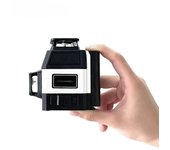 Mini nivel láser 12 líneas Nivel 3D Autonivelante 360° Líneas de haz láser verde transversales horizontales y verticales Set 2